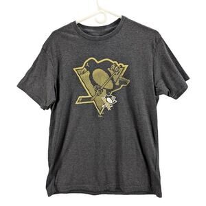 Pittsburgh Penguins Shirt Mens Large NHL Hockey Gray Sports Athletic Fan School
